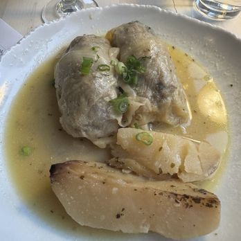 Telio restaurant - Cabbage rolls- soooo tender in a yummy lemony sauce with perfectly cooked potatoes - Greek Near Me - New York, New York Telio restaurant - Cabbage rolls- soooo tender in a yummy lemony sauce with perfectly cooked potatoes - Greek Near Me - New York, New York