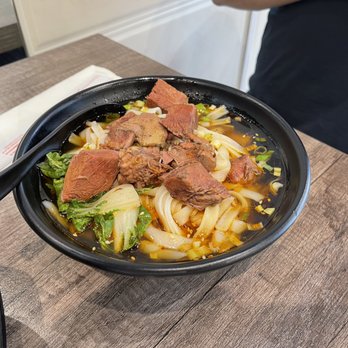 Wuhan Noodle 1950 - #009 Beef Noodle Soup. "Spicy" is the default, was too spicy for me - Noodles Near Me - Markham, Ontario