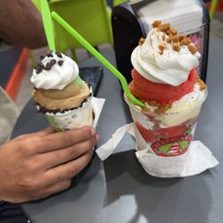 Jeremiah's Italian Ice - My fiance got the caramel apple and I got the strawberry shortcake