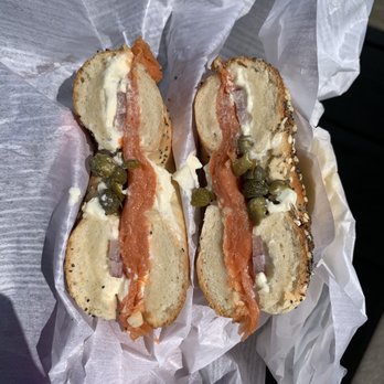 Siegel's Bagels - 8/24/22 lox + cream cheese on an everything bagel - Bagels Near Me - Vancouver, British Columbia Siegel's Bagels - 8/24/22 lox + cream cheese on an everything bagel - Bagels Near Me - Vancouver, British Columbia
