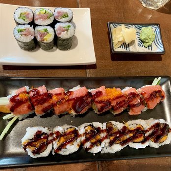 Domo - Tokyo roll (top), Red Dragon (center), Sweet Potato (bottom) - Sushi Bars Near Me - San Francisco, California Domo - Tokyo roll (top), Red Dragon (center), Sweet Potato (bottom) - Sushi Bars Near Me - San Francisco, California