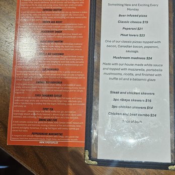 The Tipsy Taps and Grill - Menu 2 with drinks - Brewpubs Near Me - Tempe, Arizona
