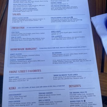 Kimo's Maui - Lunch menu - Seafood Near Me - Lahaina, Hawaii Kimo's Maui - Lunch menu - Seafood Near Me - Lahaina, Hawaii