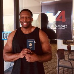 V4 Visas Passport Photo & Notary Services - Assisted Mr. Larkin in getting an expedited passport so that he can compete in an international wrestling competition