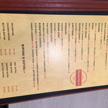 Chennai Spices - the menu of the restaurant - Indian Near Me - Calgary, Alberta