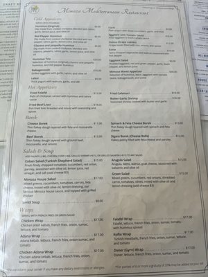 Menu photo 6 Mimoza Mediterranean Restaurant San Diego, CA