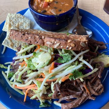 The Custer Wolf - Shredded Buffalo sandwich with chili as a side dish - American Near Me - Custer, South Dakota The Custer Wolf - Shredded Buffalo sandwich with chili as a side dish - American Near Me - Custer, South Dakota