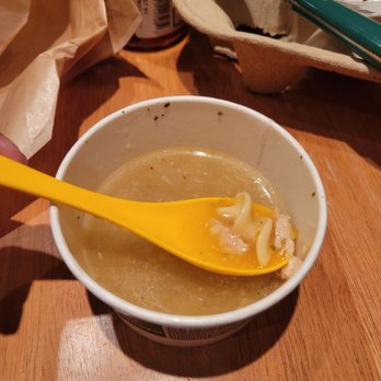 Panera Bread - Just a few noodles, some pieces of chicken and no carrots or celery. Wtf? - Sandwiches Near Me - Glen Ellyn, Illinois Panera Bread - Just a few noodles, some pieces of chicken and no carrots or celery. Wtf? - Sandwiches Near Me - Glen Ellyn, Illinois