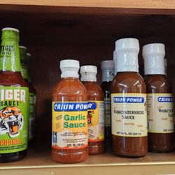 Hebert's specialty meats - Various sauces for sale.