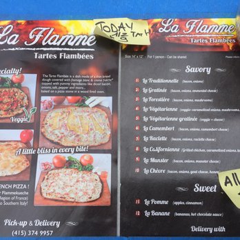 La Flamme - Menu - Pizza Near Me - Oakland, California La Flamme - Menu - Pizza Near Me - Oakland, California