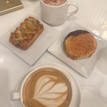 Marvel Cake - Rose latte, spinach and cheese pastry, chocolate spiral croissant - Custom Cakes Near Me - Palo Alto, California