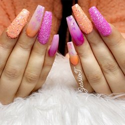 Regal Nails, Salon & Spa - Beautiful color for summer "sugar glitter and butterfly "