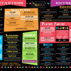 Sofia's Taqueria Old Bridge - Dinner Menu