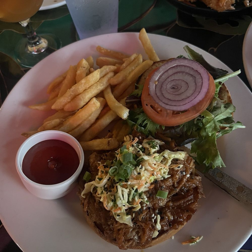 Tahiti Nui - Kalua Pork Sandwich - Seafood Near Me - Hanalei, Hawaii Tahiti Nui - Kalua Pork Sandwich - Seafood Near Me - Hanalei, Hawaii