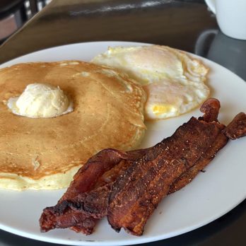 Campbell’s Pub & Veranda - Special order...one pancake, one egg with extra crispy bacon. - New American Near Me - Chelan, Washington