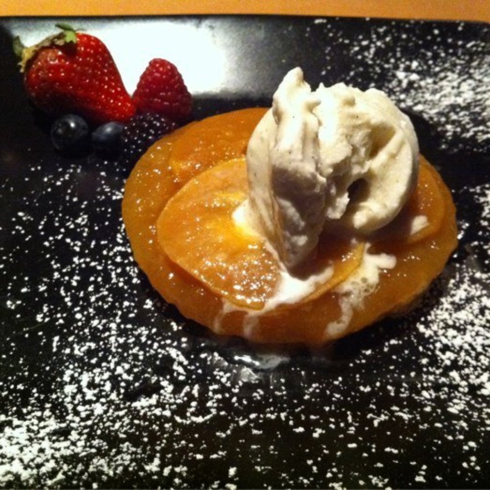 Pamplemousse Grille - Pear tarte-tatin, vanilla gelato & variety of berries - New American Near Me - Solana Beach, California