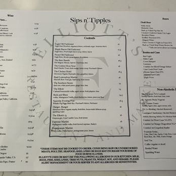 Elliott's - Drink Menu - Southern Near Me - Peachtree City, Georgia