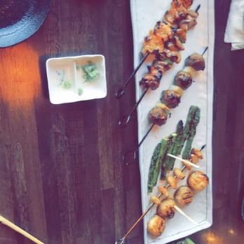 Zu Izakaya - Chicken, Pork, Meatball, Asparagus, Garlic and Mushroom Skewers. - Asian Fusion Near Me - Tempe, Arizona Zu Izakaya - Chicken, Pork, Meatball, Asparagus, Garlic and Mushroom Skewers. - Asian Fusion Near Me - Tempe, Arizona