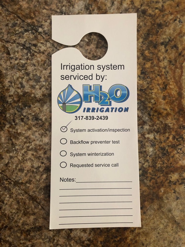 H2O IRRIGATION Updated September 2024 Plainfield, Indiana