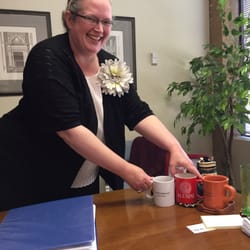 McClure Bomar & Harris - Kecia's tidying up after a long day of writing insurance and crushing the coffee!