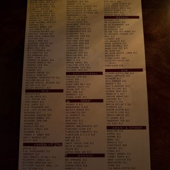 Churchill - Spirit menu (need to ask for it) - Lounges Near Me - San Francisco, California
