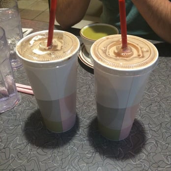 John's Place - Oreo Malt on the left and Chocolate Milk shake on the right, both of the gentlemen really enjoyed them!!! - Burgers Near Me - Yucca Valley, California John's Place - Oreo Malt on the left and Chocolate Milk shake on the right, both of the gentlemen really enjoyed them!!! - Burgers Near Me - Yucca Valley, California