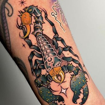 Tribute Tattoo - Neo trad Scorpion by Fernanda (PompBerry) - Tattoo Near Me - West Hills, California Tribute Tattoo - Neo trad Scorpion by Fernanda (PompBerry) - Tattoo Near Me - West Hills, California