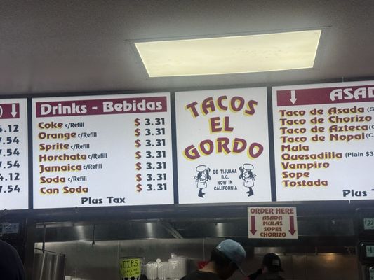 Menu photo 5 Tacos El Gordo Chula Vista, CA Menu photo 5 Tacos El Gordo Chula Vista, CA
