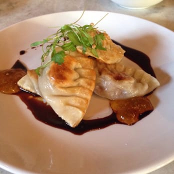 Fete - Foie gras gyoza. Good flavor but chewy gyoza wrapper - New American Near Me - Honolulu, Hawaii Fete - Foie gras gyoza. Good flavor but chewy gyoza wrapper - New American Near Me - Honolulu, Hawaii