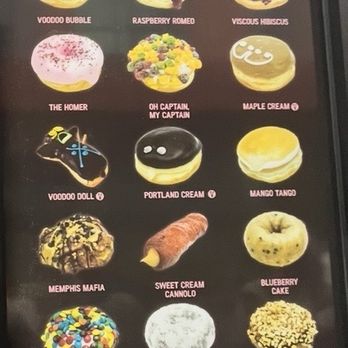 Voodoo Doughnut - Right side of outside menu. - Donuts Near Me - Seattle, Washington Voodoo Doughnut - Right side of outside menu. - Donuts Near Me - Seattle, Washington