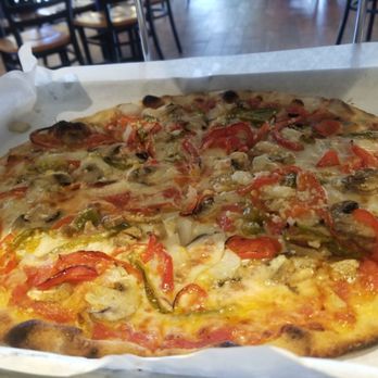 Frank Pepe Pizzeria Napoletana - Pepper, onion and mushroom pizza - Pizza Near Me - Warwick, Rhode Island Frank Pepe Pizzeria Napoletana - Pepper, onion and mushroom pizza - Pizza Near Me - Warwick, Rhode Island