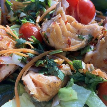 Jinda Thai Restaurant - Love their salmon salad! It is so colorful and delicious at the same time. - Thai Near Me - Albany, Oregon Jinda Thai Restaurant - Love their salmon salad! It is so colorful and delicious at the same time. - Thai Near Me - Albany, Oregon