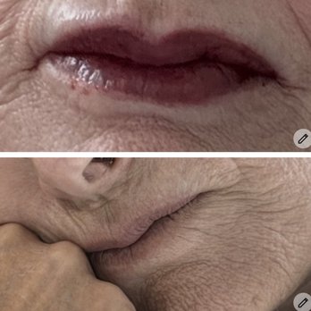 Brow Lady - Immediately after on the top and the after is many weeks later healed - Permanent Makeup Near Me - Dallas, Texas