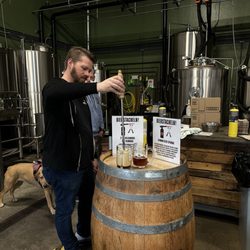 Postdoc Brewing - "Bierstachein" in action. So cool!!