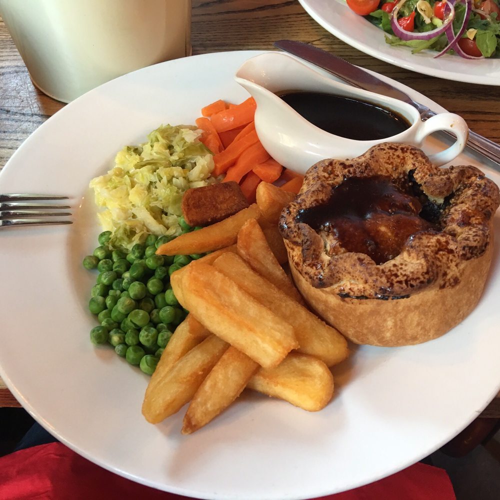 Beef and Ale pie with peas, chips, and gravy. I loved the pie and the crust--hearty, tender, and savory. So nice! Beef and Ale pie with peas, chips, and gravy. I loved the pie and the crust--hearty, tender, and savory. So nice!