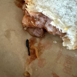 Burrito with black plastic inside