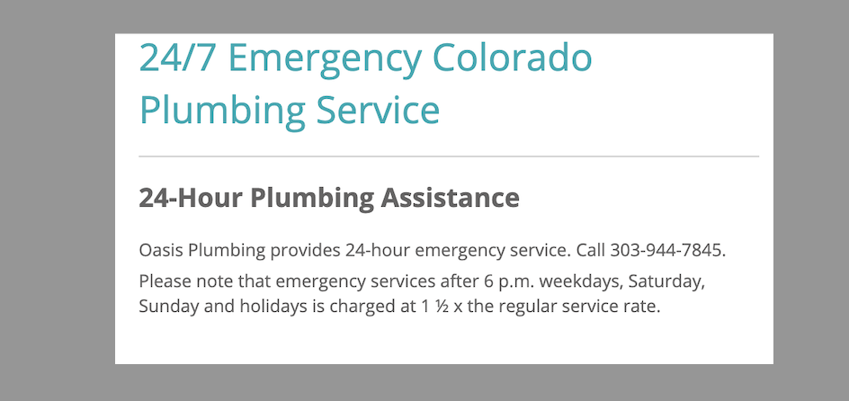 Slide of Oasis Plumbing