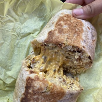 Curbgrill - Check out the cheesy goodness in this amazing breakfast burrito! - Breakfast & Brunch Near Me - Montrose , California