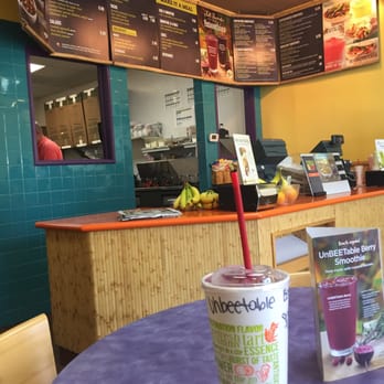 Tropical Smoothie Cafe - "Unbeetable" smoothie and counter in the background - Juice Bars & Smoothies Near Me - Tampa, Florida Tropical Smoothie Cafe - "Unbeetable" smoothie and counter in the background - Juice Bars & Smoothies Near Me - Tampa, Florida