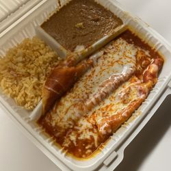 Taqueria Del Valle - To Go Cheese Enchiladas w/ rice & beans