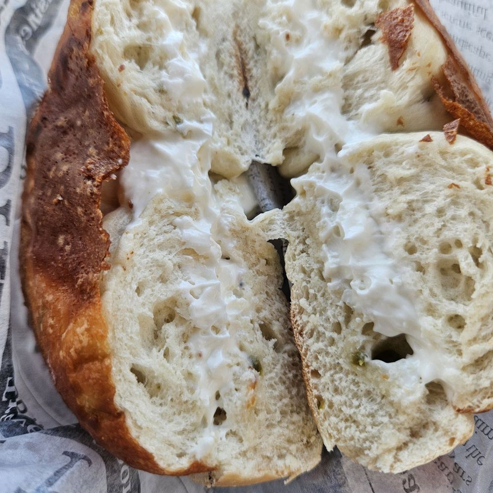 Bagel Exchange - Jalapeno and cheese bagel with cream cheese - Coffee & Tea Near Me - Alhambra, California Bagel Exchange - Jalapeno and cheese bagel with cream cheese - Coffee & Tea Near Me - Alhambra, California