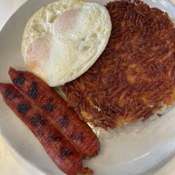 Break + Feast - Two eggs, hashbrowns, and Portuguese sausage - Breakfast & Brunch Near Me - Koloa, Hawaii Break + Feast - Two eggs, hashbrowns, and Portuguese sausage - Breakfast & Brunch Near Me - Koloa, Hawaii