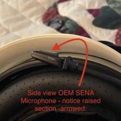 motoin - Showing side view of OEM SENA microphone from original Bluetooth device.