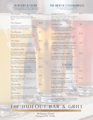 Menu photo 4 The Hideout Geneva, NY