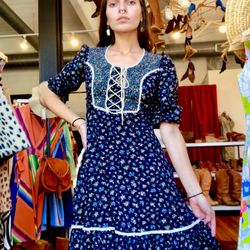 Posies for Lulu Vintage - Prairie calico dress