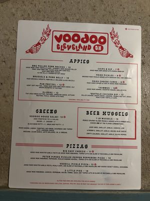 Menu photo 3 Voodoo Brewery Cleveland Cleveland Heights, OH