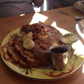 Main Kitchen Cafe - Banana French Toast with Carmelites bourbon bacon, bananas, macadamia nuts. No words... - New American Near Me - Granada Hills, California Main Kitchen Cafe - Banana French Toast with Carmelites bourbon bacon, bananas, macadamia nuts. No words... - New American Near Me - Granada Hills, California