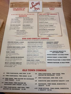 Menu photo 4 Swing Inn Cafe & BBQ Temecula, CA Menu photo 4 Swing Inn Cafe & BBQ Temecula, CA