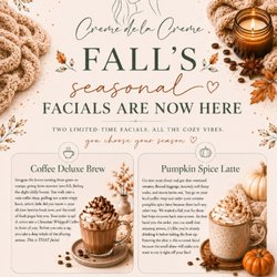 Creme de la Creme Esthetics - Fall seasonal Facials 2026