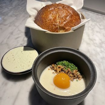 Commis - Slow poached egg, levain bread, leek butter - New American Near Me - Oakland, California